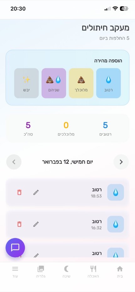 מעקב חיתולים
